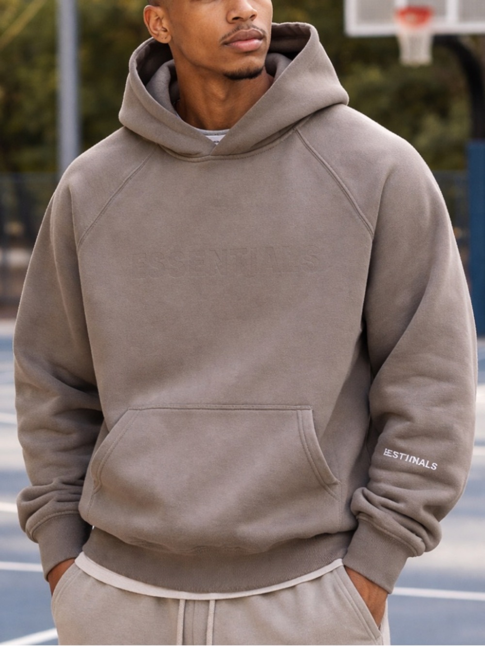 Fear of God Essentials Hoodie Sweatshirt  Dark Brown size medium